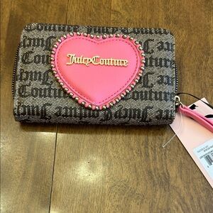 Juicy Couture Brown and Pink Heart Wallet